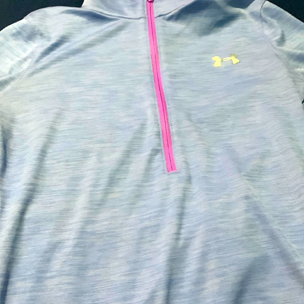 Blue purple with a purple pink zipper athletic jacket